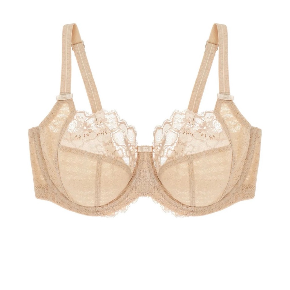 Panache Envy 7285 Balconette Bra 38G Nude Beige Fuller Bust Underwire Lace